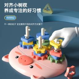 坚洛 教齿轮套柱积木
