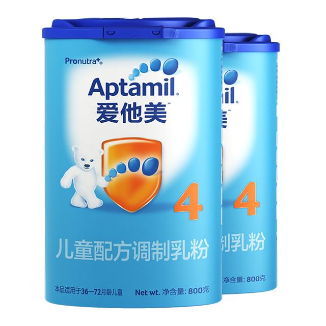 爱他美（Aptamil） 德国进口儿童配方调制乳粉4段36-72月800g×2罐 