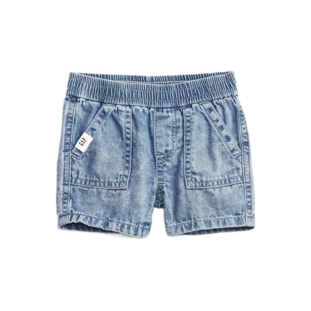 Gap 盖璞 婴儿纯棉水洗牛仔短裤695663 2021夏季新款童装洋气宝宝直筒裤