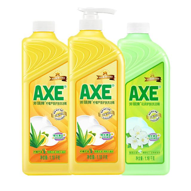 斧头（AXE） axe斧头牌柠檬清香食品级洗洁精1.01kg*3瓶护肤不伤手果蔬家用装