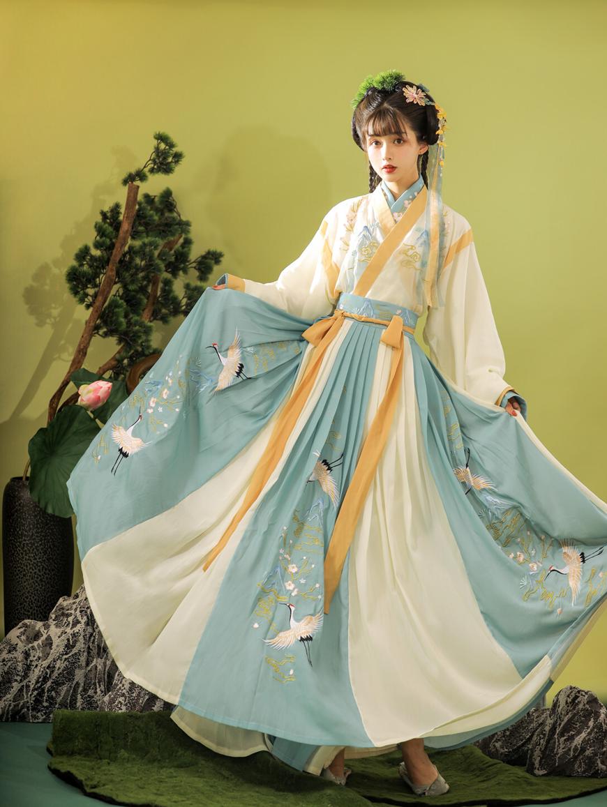 YU SHU 玉术 羽集 晋制齐腰交领大裙摆套装 0013