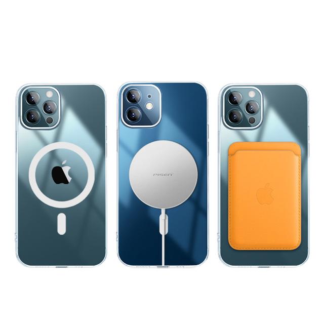 PISEN 品胜 适用于iphone12手机壳苹果12pro透明Magsafe磁吸壳promax超薄保护套mini新款气囊全包防摔硅胶玻璃配件