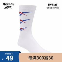 锐步（Reebok） 官方男女同款FP7946休闲中筒袜 袜子 FP7946_白色 A版 19-20