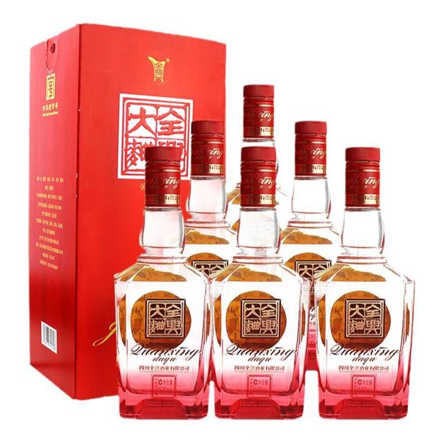全兴大曲晶彩红老八大名酒纯粮酿造52高度浓香白酒整箱婚庆宴请500ml 
