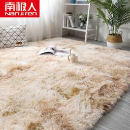 南极人 NanJiren 客厅卧室沙发地毯 140*200cm 加厚长绒丝毛茶几地毯满铺床边毯 驼色