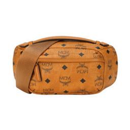 MCM 奢侈品 女士干邑色印花logo拉链腰包 MMRAAVI06CO001 