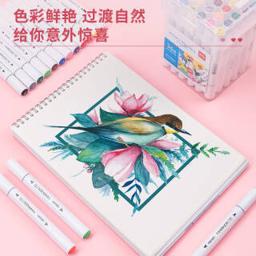 得力（deli） 36色水性软头双头马克笔 学生彩绘插画动漫设计手绘笔水彩笔专业画具画材 手提桶DL-70804-36