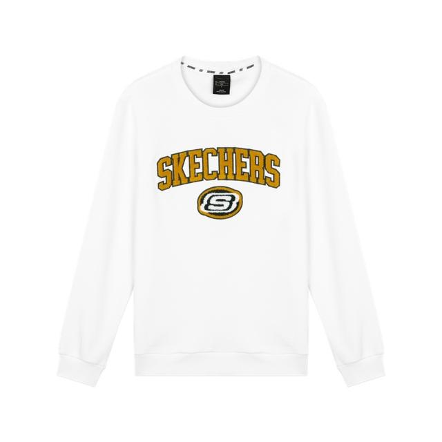 Skechers斯凯奇春秋新品男士运动卫衣LOGO贴布绣套头衫L420M016