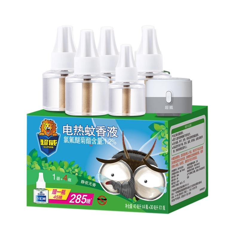 18.91包邮超威无香电蚊香液5瓶1器