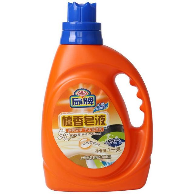 扇 牌檀香皂液1000g花香薰衣草洗衣液1000g桶装皂液驱螨洁净皂液 