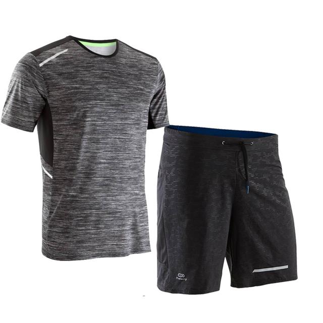 迪卡侬（DECATHLON） 运动套装男夏季跑步健身宽松休闲速干t两件套短袖短裤MSJB