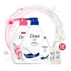 PLUS会员：Dove 多芬 沐浴露套装（深层营润730g+甜悦水润730g+赠 深层营润190ml+洗护发旅行装50ml*2）