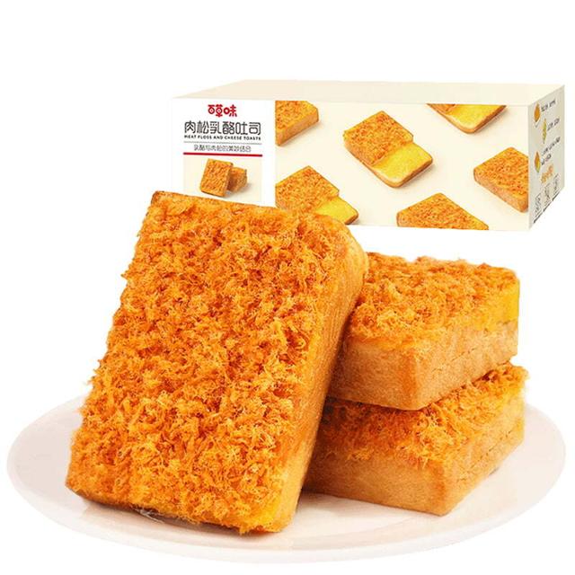 ￥29.9包邮 百草味（Be&Cheery） 肉松乳酪吐司