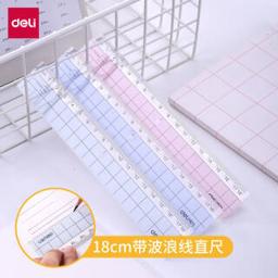 凑单品：得力（deli） 6235 波浪边塑料尺子 18cm