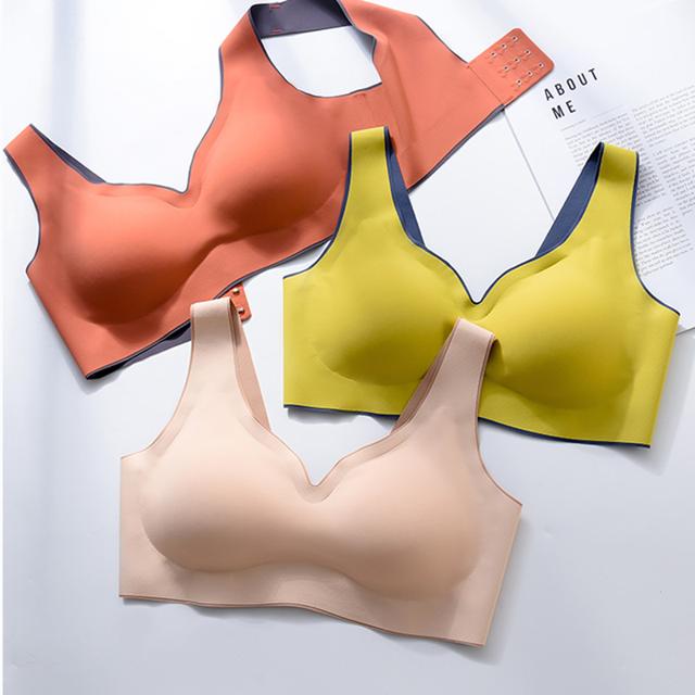 泰国乳胶撞色内衣无痕运动美背