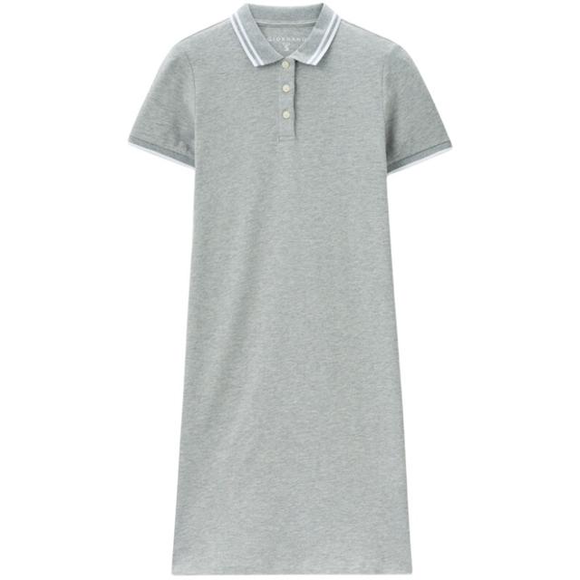 GIORDANO 佐丹奴 polo裙女夏撞色弹力珠地布休闲翻领连衣裙女短袖13461038