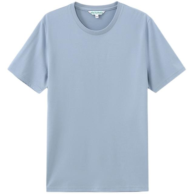 马克华菲（MARK FAIRWHALE） 男装短袖T恤2021夏季冰氧酷冰感薄款纯色内搭彩虹棉上衣 