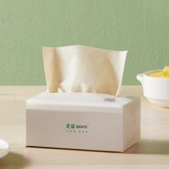 小米众筹爆款 无染 食品级 竹浆本色抽纸 3层*100抽*24包