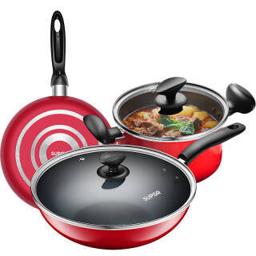 199元 苏泊尔（SUPOR） TP1501E 不粘锅具套装 3件套 炒锅+煎锅+汤锅 30cm+24cm+20cm