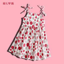 AIERYIZU女童夏季纯棉吊带连衣裙