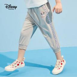 迪士尼（Disney） 童装儿童女童七分裤束脚洋气运动轻薄透气休闲宽松长裤子2021夏 DB121OE01 灰色 120
