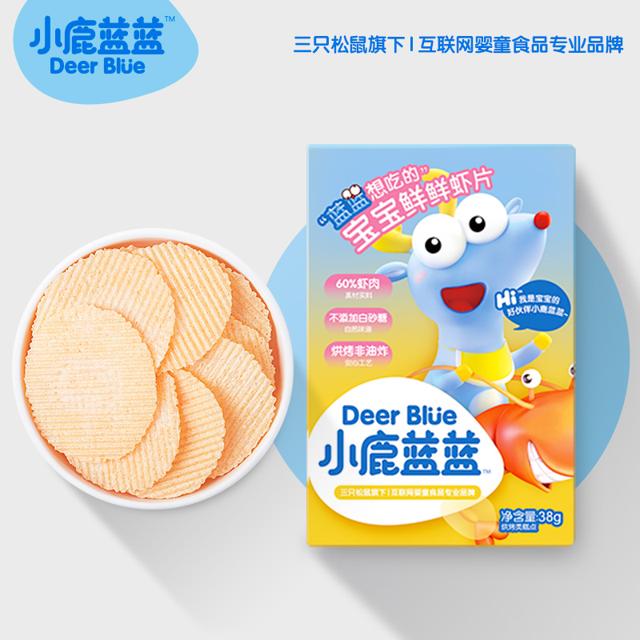 小鹿蓝蓝 宝宝鲜虾片儿童辅食饼干
