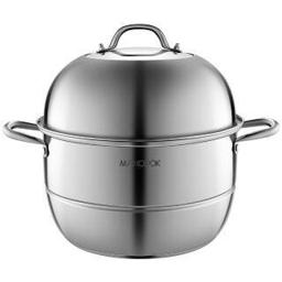 MAXCOOK 美厨 maxcook）二层蒸锅 加厚不锈钢复底32CM 电磁炉燃气炉通用 蒸煮两用MCZ776