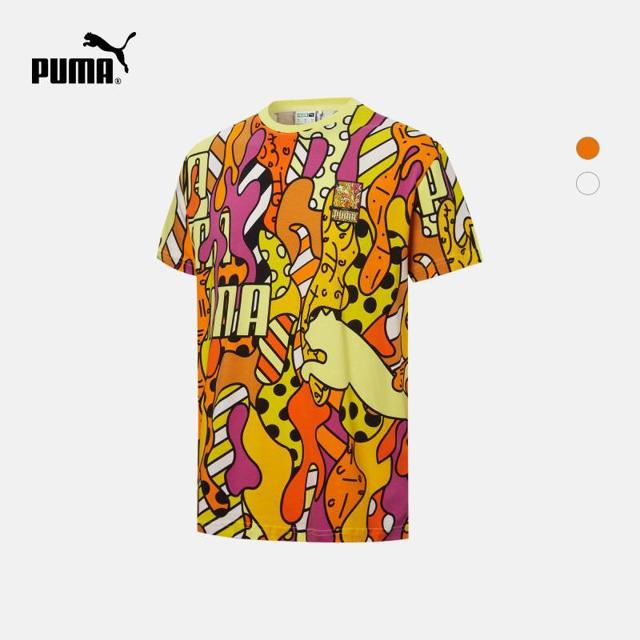 彪马（PUMA） BRITTO联名 AOP 532235 中性款印花T恤
