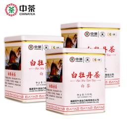 Chinatea 中茶 蝴蝶牌 福鼎老树白茶 白牡丹罐装散茶5101 一级三罐100g*3 
