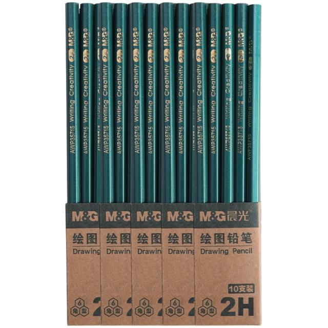 M&G 晨光 绿杆铅笔 10支铅笔 送卷笔刀1个+橡皮5块 