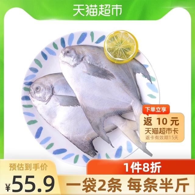 SAN DU GANG 三都港 海鲜水产东海鲳鱼2只装450g×1包新鲜刺少肉厚白鲳鱼冷冻