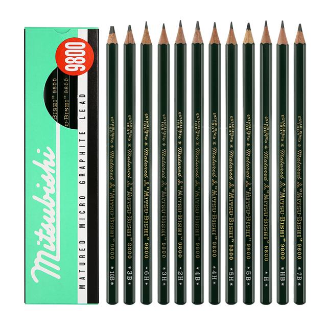 ￥16.45包邮 uni 三菱铅笔 9800 素描铅笔 5支装 +