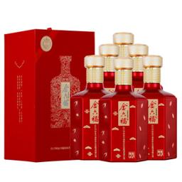 金六福 五粮酿造粮食酒 50度浓香型白酒礼盒 500ml*6瓶 整箱装 