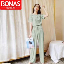 BONAS 宝娜斯 女士冰丝睡衣套装