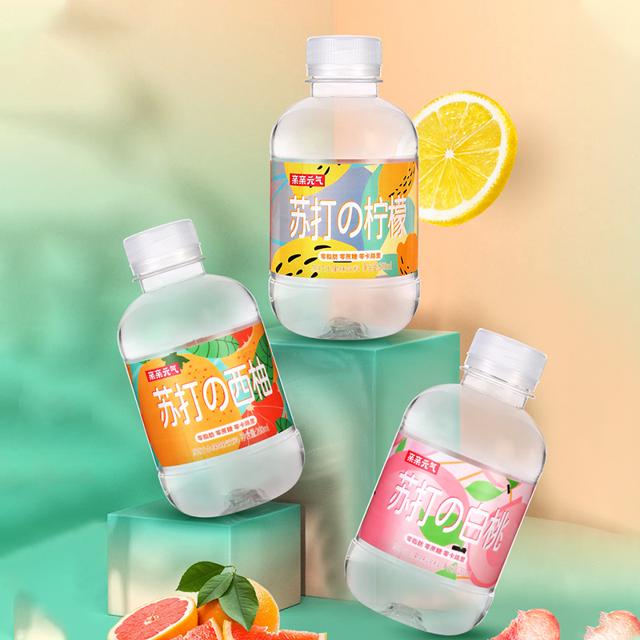 亲亲元气 苏打水无糖饮料非矿泉水无气泡薄荷柠檬饮用水整箱 6瓶