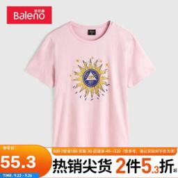 Baleno 班尼路 2021年夏季新款个性趣味塔罗牌印花T恤
