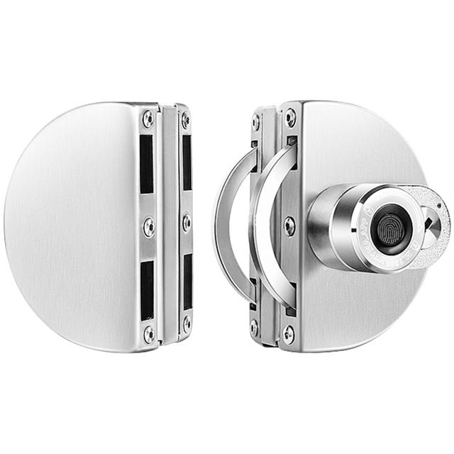KOB 玻璃门指纹密码锁免开孔单双门办公室手机蓝牙APP智能电子门锁