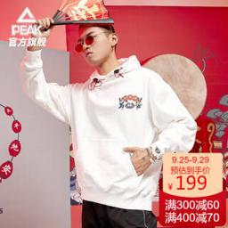 PEAK 匹克 运动卫衣男潮流舒适连帽运动卫衣潮 DF604241 大白 L 