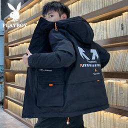 花花公子（PLAYBOY） 棉衣男外套男冬季棉服男士秋衣联名棉袄冬装夹克秋冬冬装面包服棉大衣