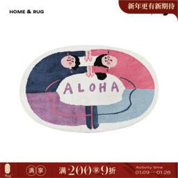 青山美宿 设计师合作款地毯卧室少女床边客厅圆形INS风 一对玩偶 1000*1380MM