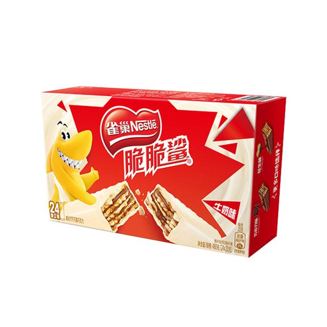 雀巢脆脆鲨牛奶味威化饼干20g*24条