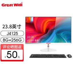 Great Wall 长城 家用办公台式一体机电脑 J4125 8G 256G 23.8英寸丨流畅办公 官方标配