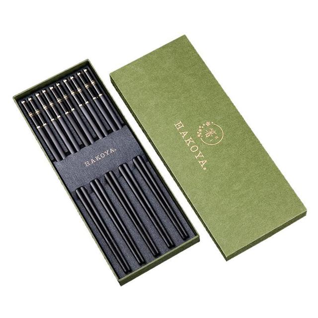HAKOYA hakoya日式筷子家用高端轻奢风防滑耐高温家庭抗菌合金筷子