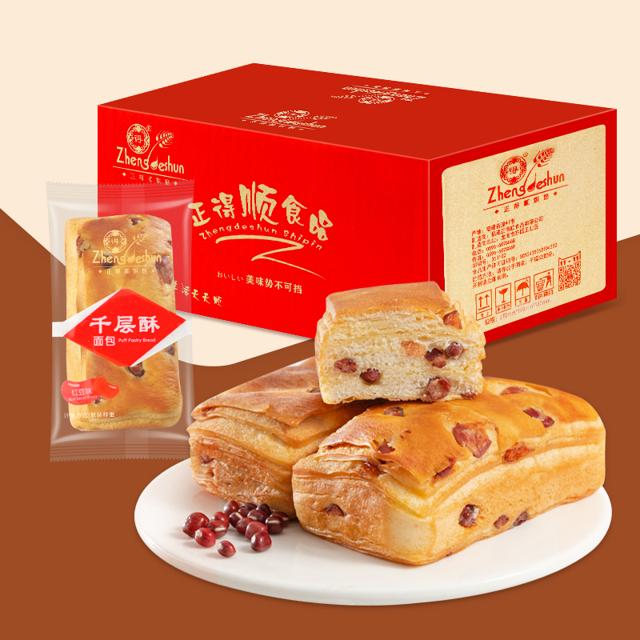 正得顺 红豆千层酥 500g