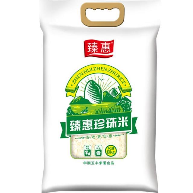 五丰 华润五丰大米臻惠珍珠米10kg*1袋苏北米剔透圆润饭粥皆宜软糯可口