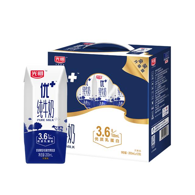 光明（Bright） 优加纯牛奶200mLX12钻石装 品质优加新品上市 