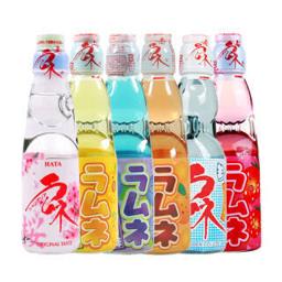 Hata 哈达饮料 日本原装进口 哈达(Hata)混合口味波子汽水 哈塔弹珠汽水 网红碳酸饮料 200ml*6瓶 混合装