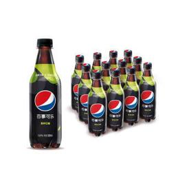pepsi 百事 可乐 无糖 Pepsi 碳酸饮料 青柠味 汽水 中胶瓶 500ml*12瓶 饮料整箱 百事出品 