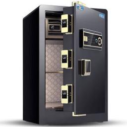 虎牌保险柜 家用小型60cm全钢防盗入墙保管柜指纹密码办公保险箱 博瑞系列 钢琴黑 