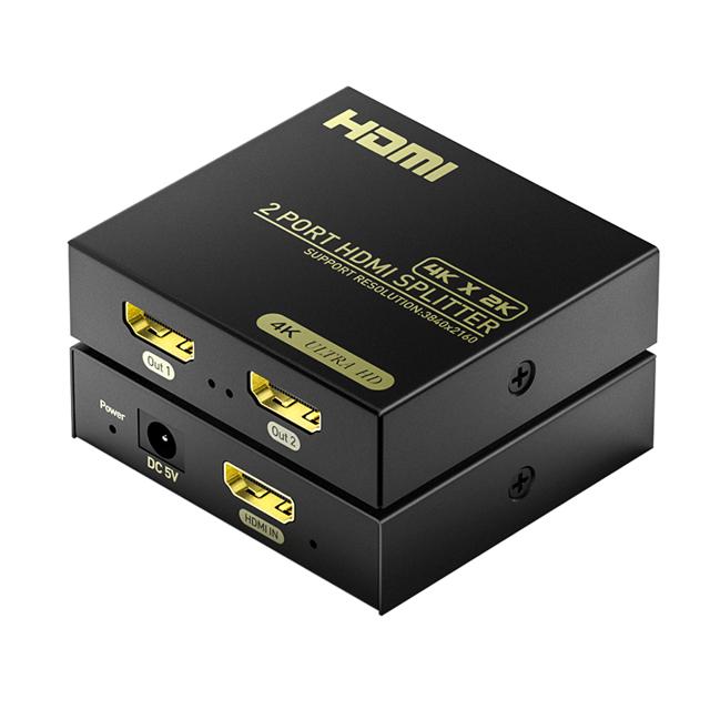 裕合联 HDMI高清分配器一进二出分屏器4K一分二电脑主机笔记本连接显示器多屏幕扩展同步显示一拖二分频器转换1进2出